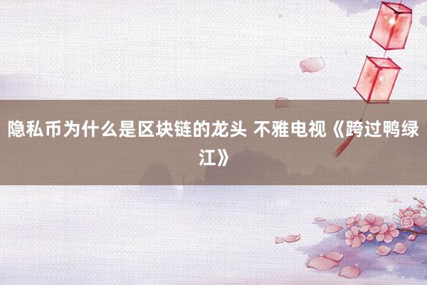 隐私币为什么是区块链的龙头 不雅电视《跨过鸭绿江》